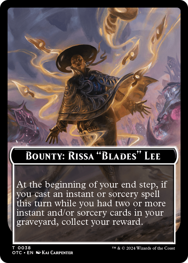 Bounty: Rissa "Blades" Lee // Bounty Rules Double-Sided Token [Outlaws of Thunder Junction Commander Tokens] - The Mythic Store | 24h Order Processing