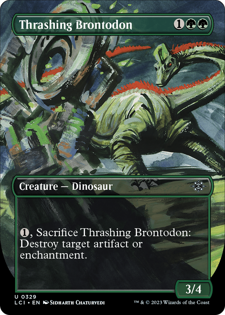 Thrashing Brontodon (Borderless) [The Lost Caverns of Ixalan] - The Mythic Store | 24h Order Processing