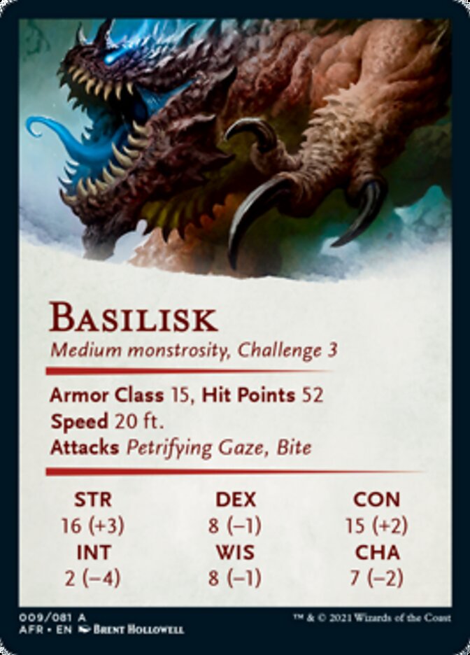 Basilisk Art Card (Gold-Stamped Signature) [Dungeons & Dragons: Adventures in the Forgotten Realms Art Series] - The Mythic Store | 24h Order Processing