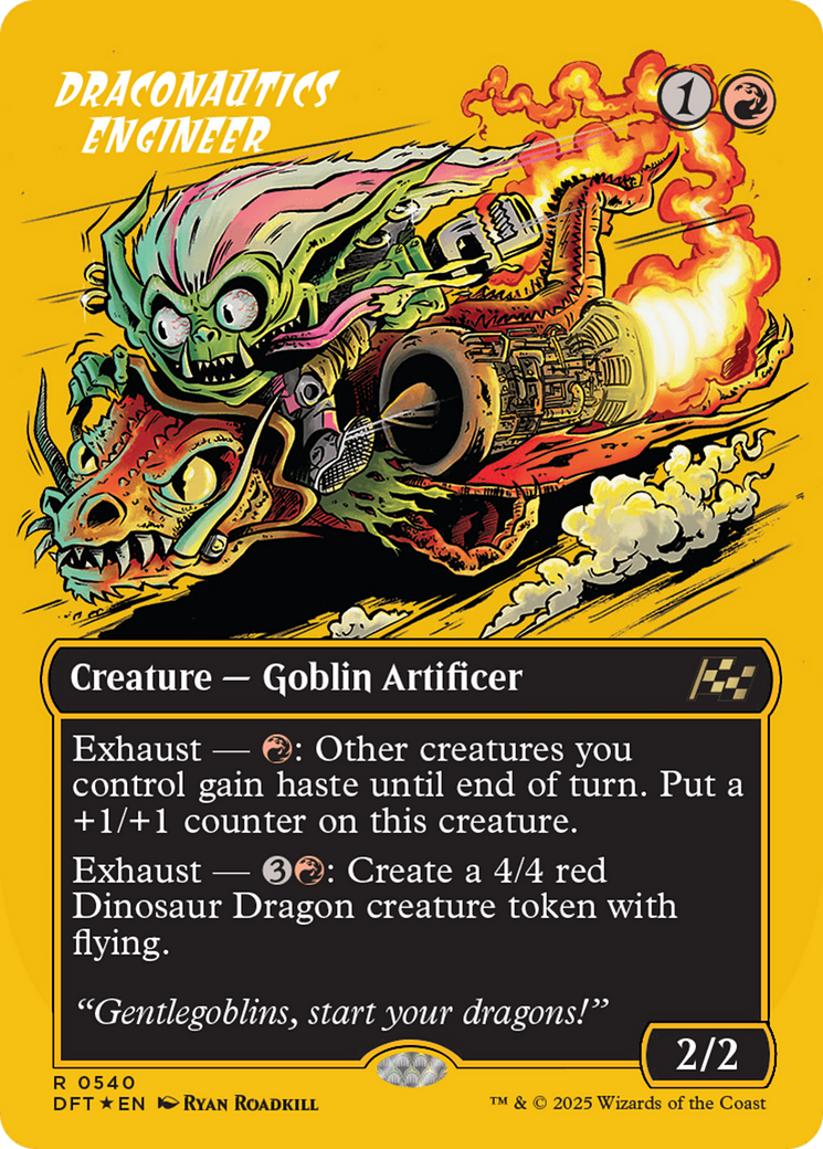 Draconautics Engineer (Borderless) (First-Place Foil) [Aetherdrift] - The Mythic Store | 24h Order Processing