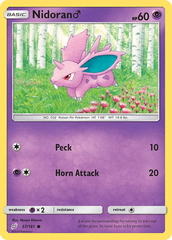 Nidoran (57/181) (Male) [Sun & Moon: Team Up] - The Mythic Store | 24h Order Processing