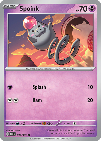 Spoink (090/197) [Scarlet & Violet: Obsidian Flames] - The Mythic Store | 24h Order Processing