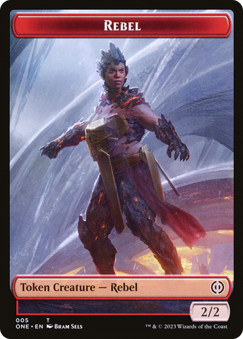 Rebel // Phyrexian Mite (012) Double-Sided Token [Phyrexia: All Will Be One Tokens] - The Mythic Store | 24h Order Processing