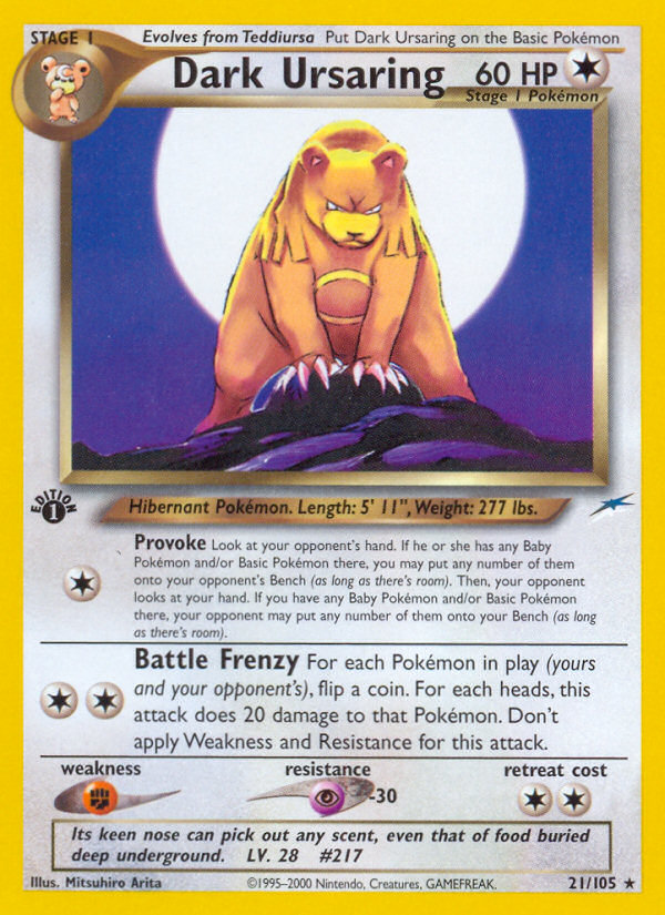 Dark Ursaring (21/105) [Neo Destiny 1st Edition] - The Mythic Store | 24h Order Processing
