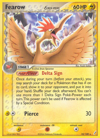 Fearow (18/100) (Delta Species) [EX: Crystal Guardians] - The Mythic Store | 24h Order Processing