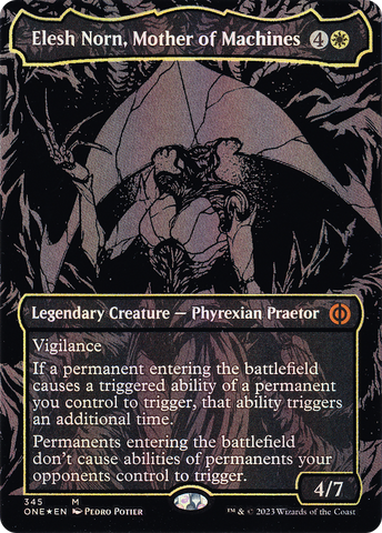 Elesh Norn, Mother of Machines (Oil Slick Raised Foil) [Phyrexia: All Will Be One] - The Mythic Store | 24h Order Processing