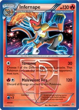 Infernape (17/135) (Theme Deck Exclusive) [Black & White: Plasma Storm] - The Mythic Store | 24h Order Processing