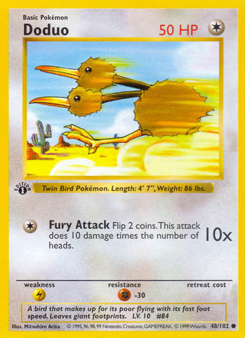 Doduo (48/102) (Shadowless) [Base Set 1st Edition] - The Mythic Store | 24h Order Processing