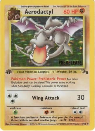 Aerodactyl (1/62) (Prerelease Promo) [Fossil 1st Edition] - The Mythic Store | 24h Order Processing