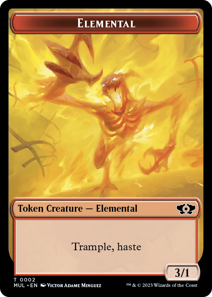 Elemental (2) // Teferi Akosa of Zhalfir Emblem Double-Sided Token [March of the Machine Tokens] - The Mythic Store | 24h Order Processing