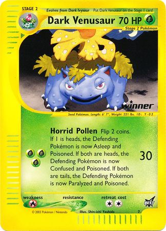 Dark Venusaur (7) (Winner) [Best of Promos] - The Mythic Store | 24h Order Processing