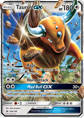 Tauros GX (100/149) [Sun & Moon: Base Set] - The Mythic Store | 24h Order Processing