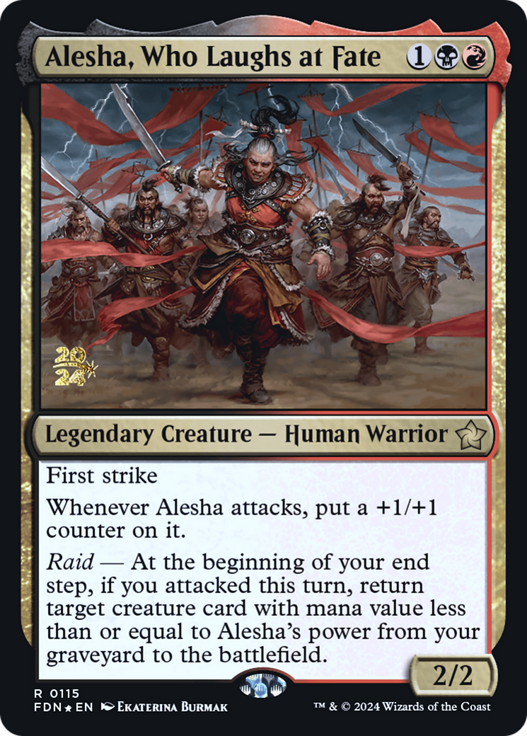 Alesha, Who Laughs at Fate [Foundations Prerelease Promos] - The Mythic Store | 24h Order Processing