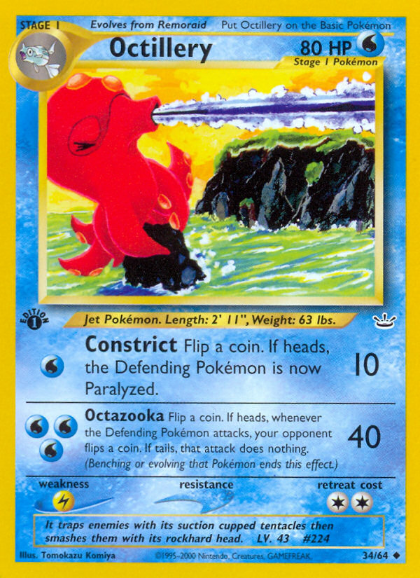 Octillery (34/64) [Neo Revelation 1st Edition] - The Mythic Store | 24h Order Processing