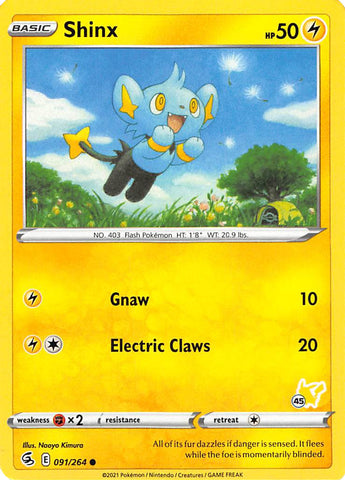 Shinx (091/264) (Pikachu Stamp #45) [Battle Academy 2022] - The Mythic Store | 24h Order Processing