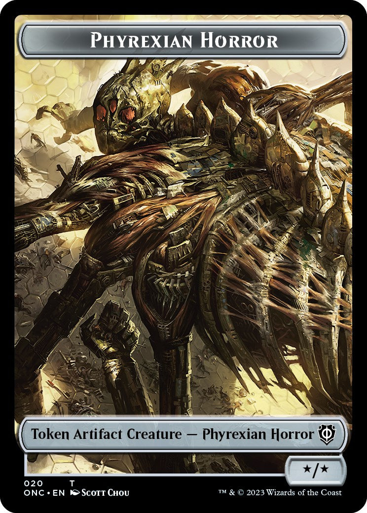 Phyrexian Wurm // Phyrexian Horror Double-Sided Token [Phyrexia: All Will Be One Commander Tokens] - The Mythic Store | 24h Order Processing