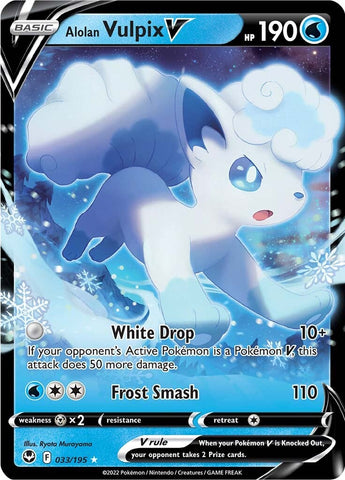 Alolan Vulpix V (033/195) [Sword & Shield: Silver Tempest] - The Mythic Store | 24h Order Processing