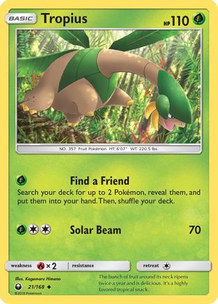 Tropius (21/168) [Sun & Moon: Celestial Storm] - The Mythic Store | 24h Order Processing