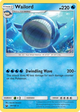 Wailord (40/168) [Sun & Moon: Celestial Storm] - The Mythic Store | 24h Order Processing