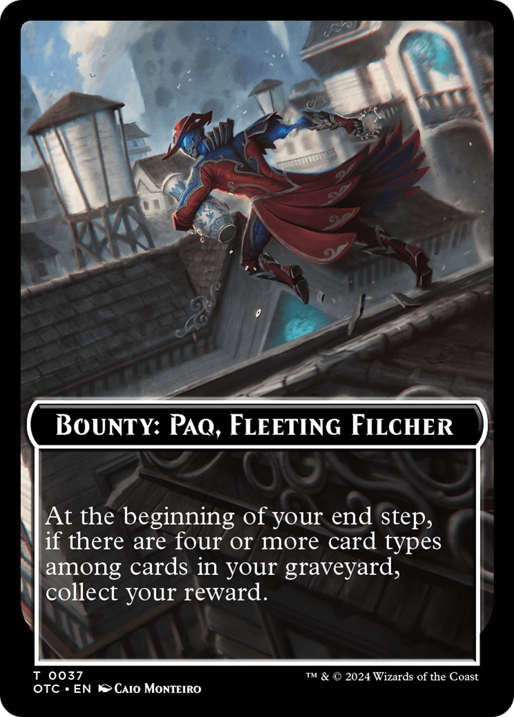 Bounty: Paq, Fleeting Filcher // Bounty Rules Double-Sided Token [Outlaws of Thunder Junction Commander Tokens] - The Mythic Store | 24h Order Processing