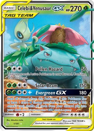 Celebi & Venusaur GX (1/181) [Sun & Moon: Team Up] - The Mythic Store | 24h Order Processing