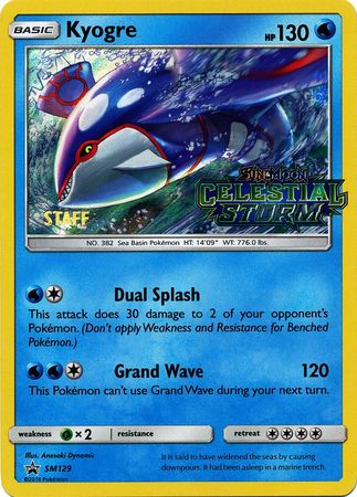Kyogre (SM129) (Staff Prerelease Promo) [Sun & Moon: Black Star Promos] - The Mythic Store | 24h Order Processing