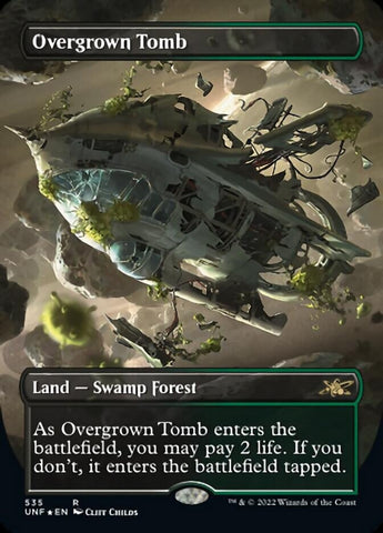 Overgrown Tomb (Borderless) (Galaxy Foil) [Unfinity] - The Mythic Store | 24h Order Processing