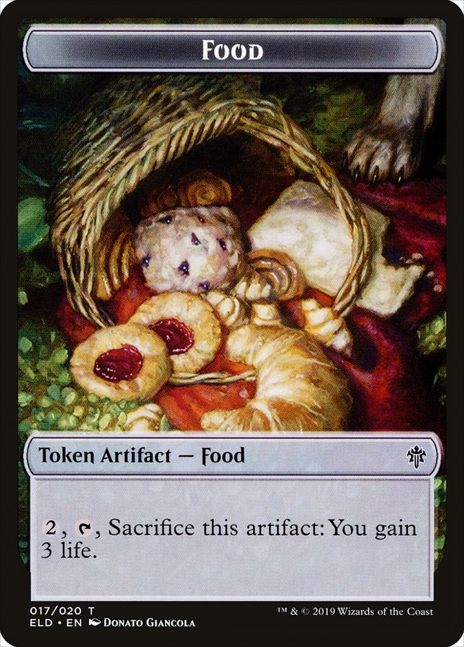 Human Warrior // Food (17) Double-Sided Token [Throne of Eldraine Tokens] - The Mythic Store | 24h Order Processing
