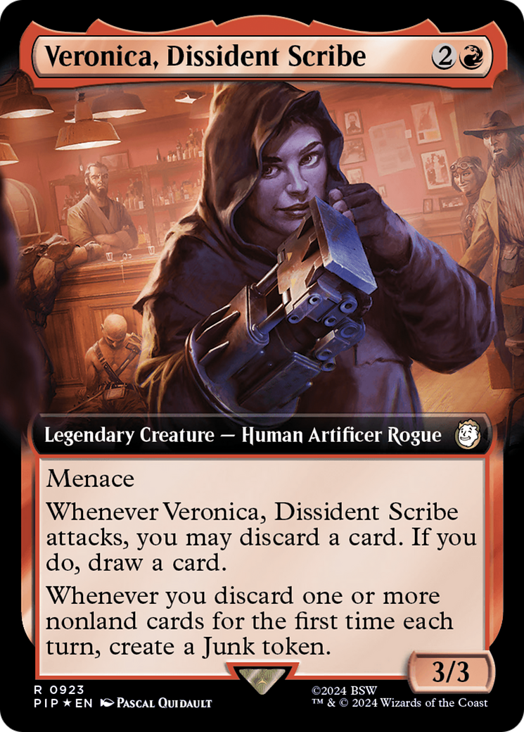 Veronica, Dissident Scribe (Extended Art) (Surge Foil) [Fallout] - The Mythic Store | 24h Order Processing