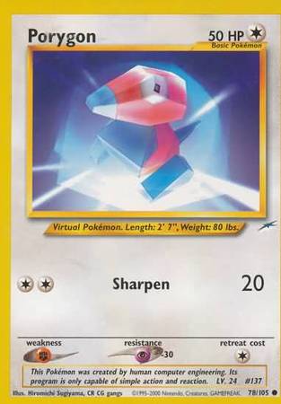Porygon (78/105) [Neo Destiny Unlimited] - The Mythic Store | 24h Order Processing