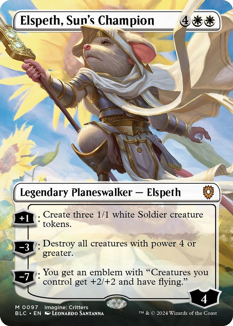 Elspeth, Sun's Champion (Borderless) [Bloomburrow Commander] - The Mythic Store | 24h Order Processing