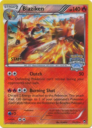 Blaziken (14/111) (Staff National Championship Promo) [XY: Furious Fists] - The Mythic Store | 24h Order Processing
