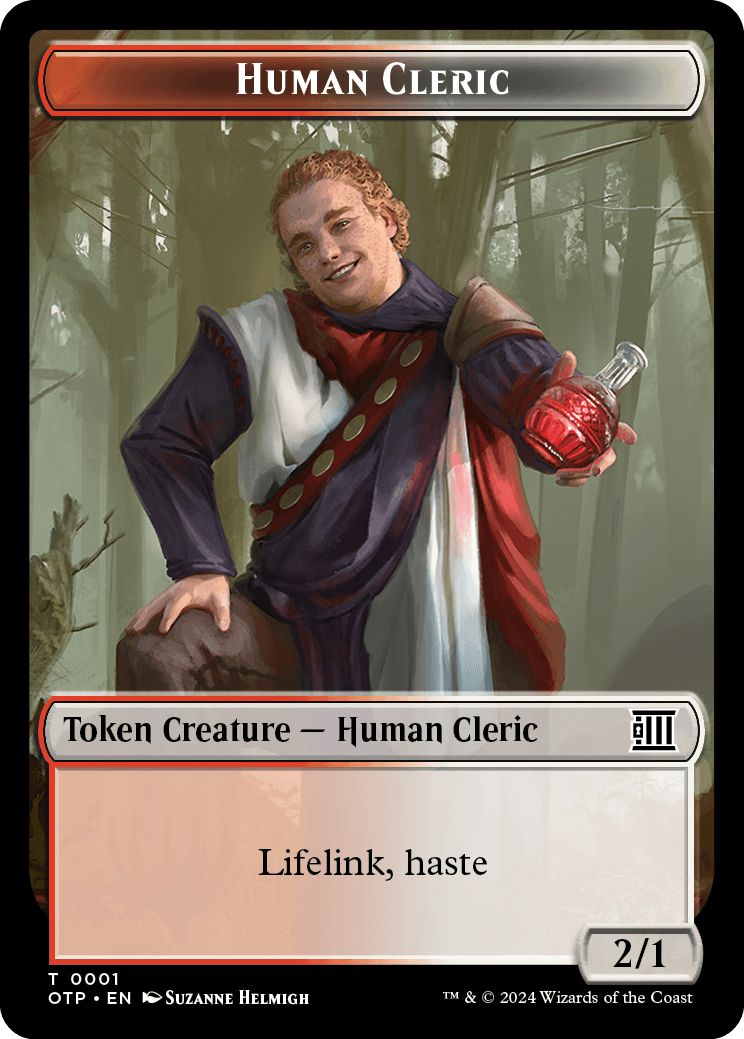 Human Cleric // Plot Double-Sided Token [Outlaws of Thunder Junction Tokens] - The Mythic Store | 24h Order Processing