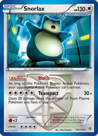 Snorlax (101/135) [Black & White: Plasma Storm] - The Mythic Store | 24h Order Processing