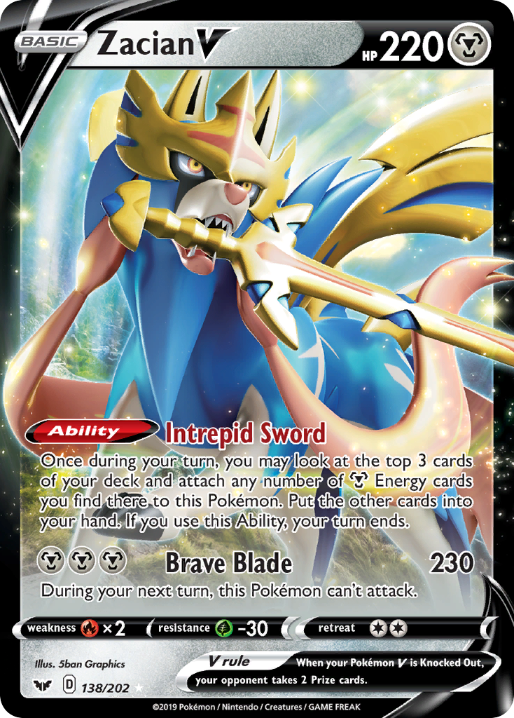 Zacian V (138/202) [Sword & Shield: Base Set] - The Mythic Store | 24h Order Processing