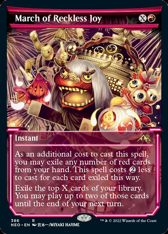 March of Reckless Joy (Showcase Soft Glow) [Kamigawa: Neon Dynasty] - The Mythic Store | 24h Order Processing