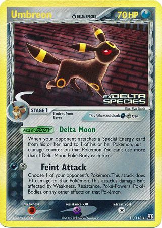 Umbreon (17/113) (Delta Species) (Stamped) [EX: Delta Species] - The Mythic Store | 24h Order Processing