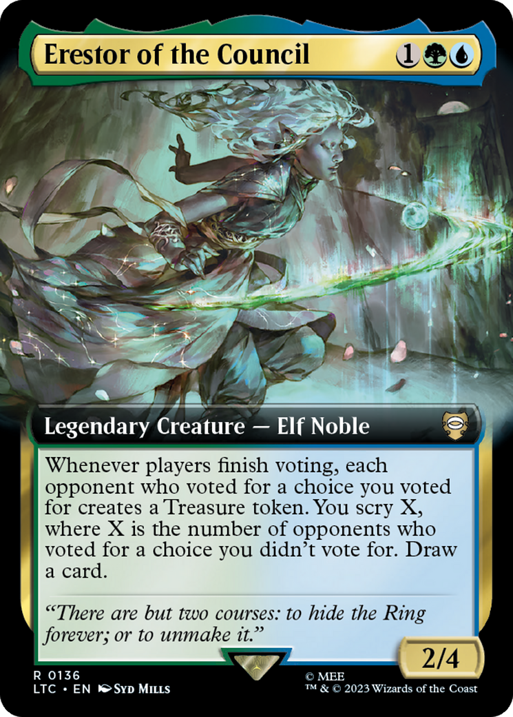 Erestor of the Council (Extended Art) [The Lord of the Rings: Tales of Middle-Earth Commander] - The Mythic Store | 24h Order Processing