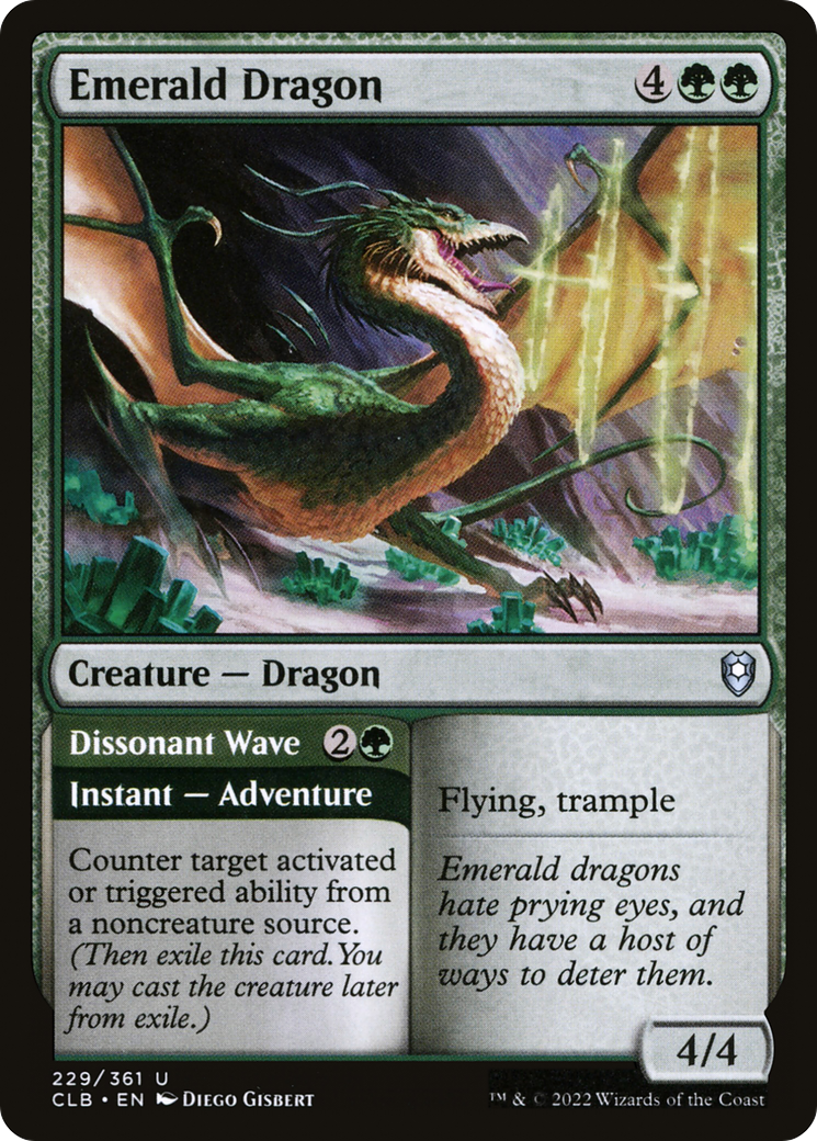 Emerald Dragon // Dissonant Wave [Commander Legends: Battle for Baldur's Gate] - The Mythic Store | 24h Order Processing