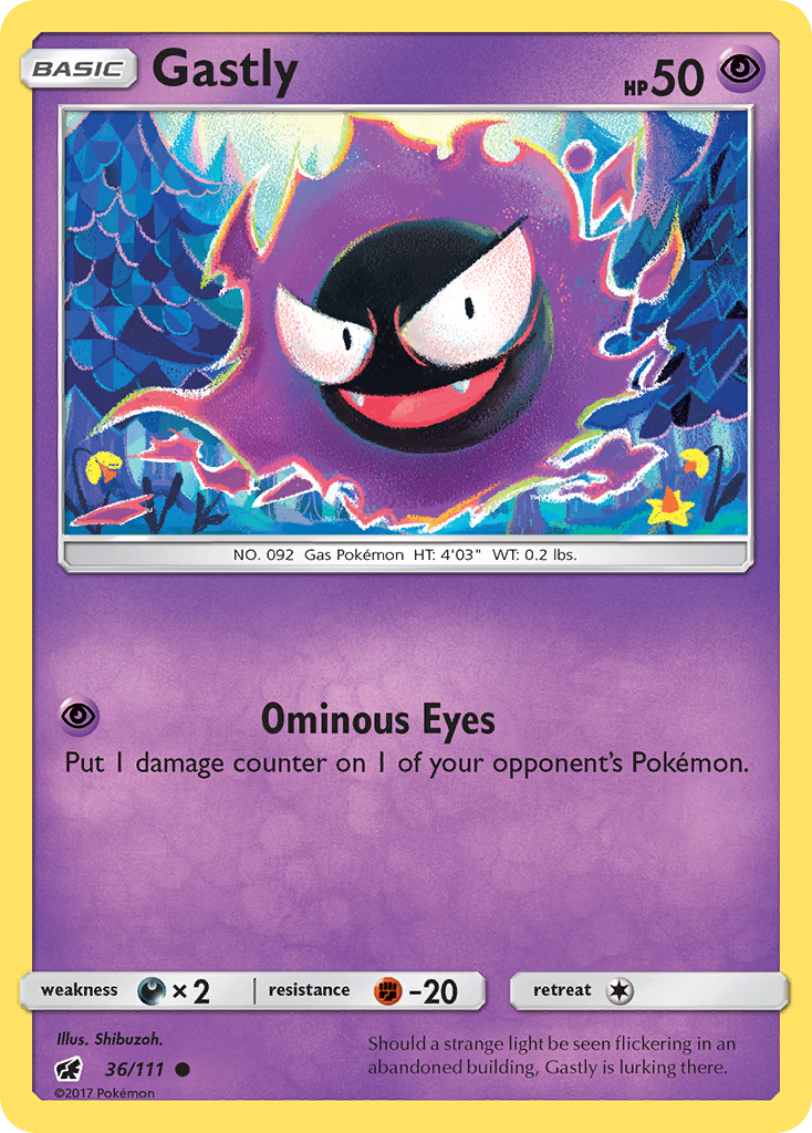 Gastly (36/111) [Sun & Moon: Crimson Invasion] - The Mythic Store | 24h Order Processing
