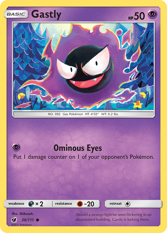Gastly (36/111) [Sun & Moon: Crimson Invasion] - The Mythic Store | 24h Order Processing