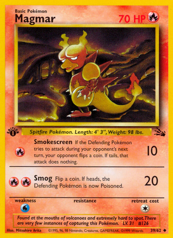 Magmar (39/62) [Fossil 1st Edition] - The Mythic Store | 24h Order Processing