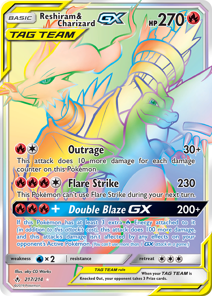 Reshiram & Charizard GX (217/214) [Sun & Moon: Unbroken Bonds] - The Mythic Store | 24h Order Processing