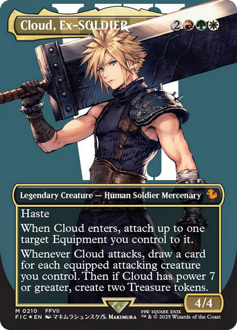 Cloud, Ex-SOLDIER (Borderless) (Surge Foil) [FINAL FANTASY Commander] - The Mythic Store | 24h Order Processing