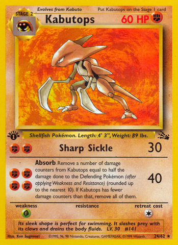 Kabutops (24/62) [Fossil 1st Edition] - The Mythic Store | 24h Order Processing