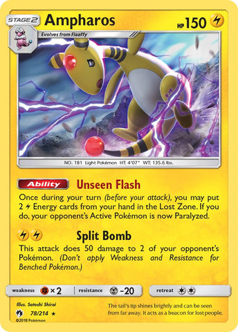 Ampharos (78/214) (Theme Deck Exclusive) [Sun & Moon: Lost Thunder] - The Mythic Store | 24h Order Processing