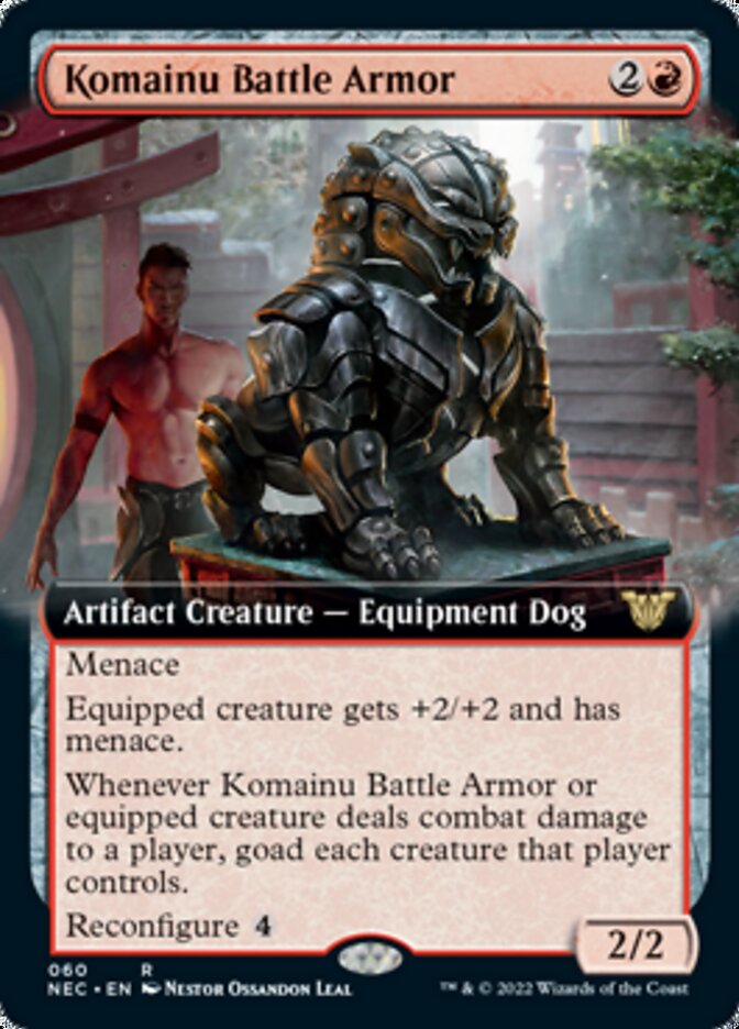 Komainu Battle Armor (Extended Art) [Kamigawa: Neon Dynasty Commander] - The Mythic Store | 24h Order Processing