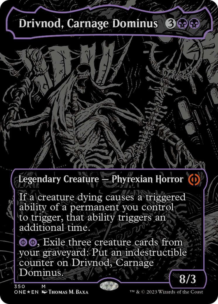 Drivnod, Carnage Dominus (Oil Slick Raised Foil) [Phyrexia: All Will Be One] - The Mythic Store | 24h Order Processing