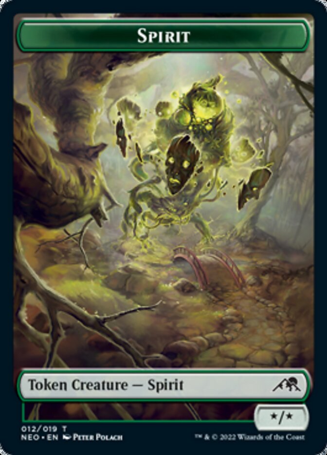 Spirit (002) // Spirit (012) Double-Sided Token [Kamigawa: Neon Dynasty Tokens] - The Mythic Store | 24h Order Processing
