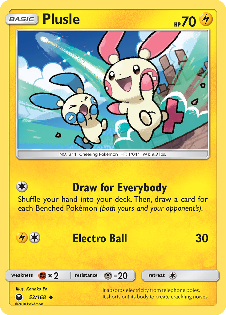 Plusle (53/168) [Sun & Moon: Celestial Storm] - The Mythic Store | 24h Order Processing